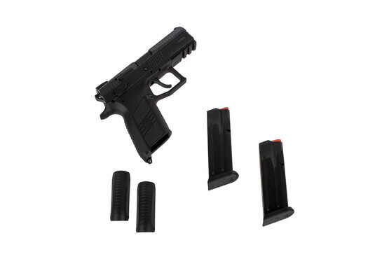 The CZ USA P-07 9mm compact handgun offers three backstrap sizes for optimal fit and includes two 15-round magazines